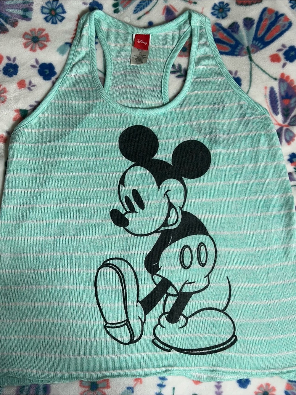 Disney Mint Striped Mickey Mouse Racerback Tank Top